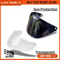 Black Half Face Helmet – Cap Style Bike Helmet with Sun Protection Glass | Stylish Open Face Helmet for Men & Women – Durable ABS Build.