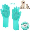 Pet Grooming Gloves for Bathing and Hair Removal, Dogs and Cats Bath Shampoo Brush, Soft and Durable Silicone Scrubber Glove for Pets Shower Like Horse, Dog and Cat. 