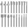 （New）20Pc H Router Carbide Engraving Bit for Dremel Router Bit et 1/8 Inch(3mm) hank for Dremel Proxxon Rotary Tool. 