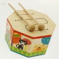 Wooden Drum Hand Percussion Instrument Toy for Kids Early Music Learning. 