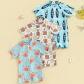 Children's swimsuits, boys' one-piece swimsuits, zippers, short-sleeved shorts, boxer cross-border supply, small crabs, children's swimsuits. 