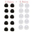 10 Pairs Earbuds Medium Size Silicone Replacement Eartips For Sony Phillips Earphone Headphone Replacement Earpads Ear Cushions.