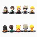 5pcs/set Demon Slayer Kimetsu No Yaiba Figure Q Posket Kamado Tanjirou Kamado Nezuko Agatsuma pvc Figurine Cake Topper. 