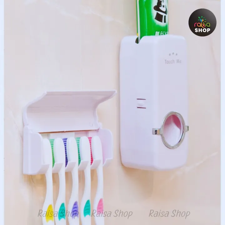 RAISA%20Automatic%20Toothpaste%20Dispenser%20and%20Brush%20Holder%20Set%20%20Wall%20Mountable%20Bathroom%20Organizer%20with%20Dust%20Proof%20Toothbrush%20Storage%20-%20Image%208