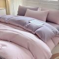Solid Color Simple Four-piece Set Student Dormitory Household Bed Sheet Kit With Pillowcase. 