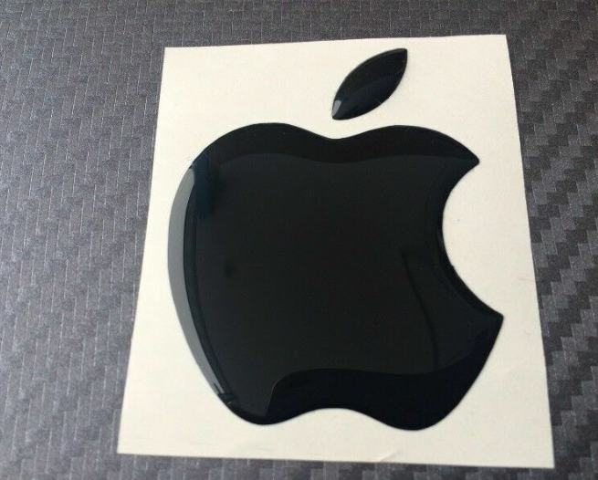 Apple Logo Vinyl Decal Sticker - Apple 3D domed decal, for Apple fans