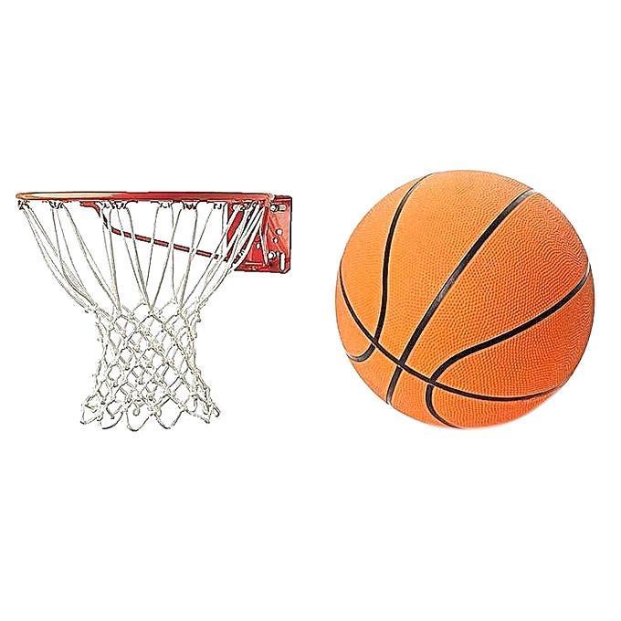 Combo of Basket Ball and Net - Orange