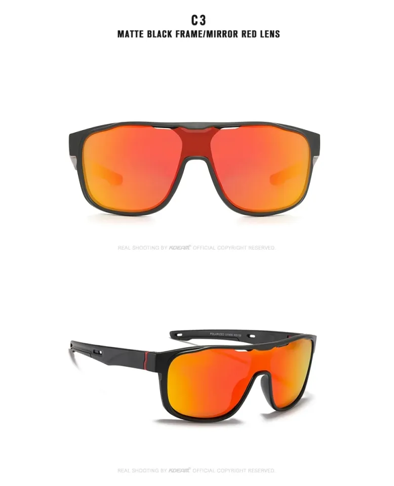 KDEAM One Piece Shape Polarized Sunglasses Men Sports Shield