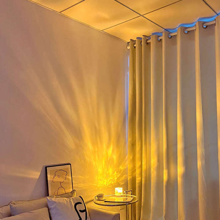 Sparkling water ripple atmosphere light, bedroom live broadcast room background, sunset atmosphere, night light
