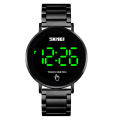 SKMEI 1550 Black Stainless Steel Digital Watch For Men - Black. 