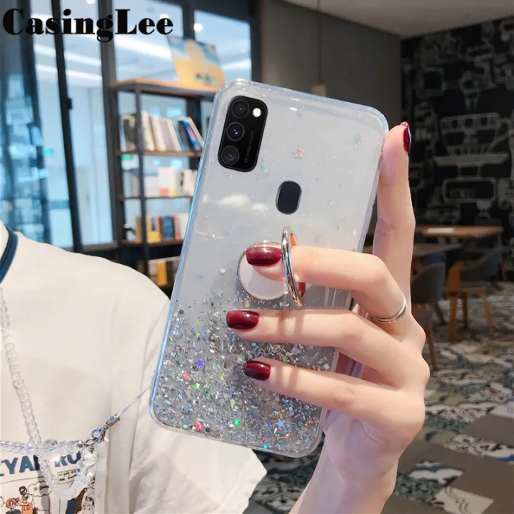Casinglee%20for%20Samsung%20Galaxy%20M21%20case%20Shiny%20Ring%20Glitter%20Soft%20Transparent%20Holder%20Stand%20Back%20cover%20with%20String%20for%20Samsung%20M21%20Phone%20cases%20cover%20Stars%20Moon%20Girls%20-%20Image%205