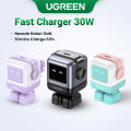 【Uno 30W GaN】UGREEN Uno QPai Robot 30W GaN USB C Charger Power Adapter PD Fast Wall Charger For iPhone 16 15 Max Pro Samsung Galaxy S24+ S24 Ultra/A Tecon Infinix  Note 30 Pro Itel P40+ Realme 8 Pro Galaxy AI Xiaomi 15 14 Pro Redmi K70 60 Pro. 