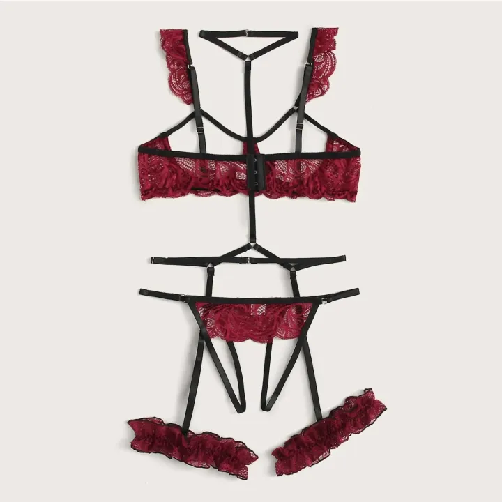 Lace%20Lingerie%20Set%20Women's%20Underwear%20Transparent%20Open%20Bra%20Panty%20Sets%20Garter%20Lace%20Black%20Lingerie%20Bra%20Underwear%20Set%20-%20Image%202