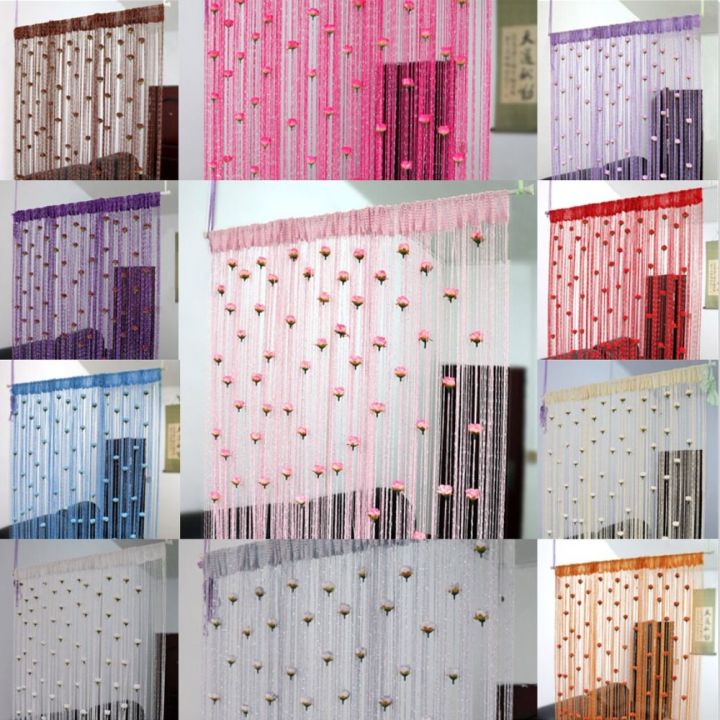 %E3%80%90User-friendly%E3%80%91%20Elegant%20Rose%20Flower%20String%20Curtain%20Room%20Divider%201*2M%20Door%20Curtain%20Solid%20Color%20Tassel%20Window%20Curtain%20Home%20Decor%20-%20Image%203