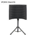 LOMEHO 3 Panels Microphone Isolation Windscreen Shield Foldable Studio Acoustic Screen Foam for Recording Live Broadcast LO-PS58. 