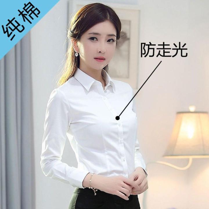Women's Short-Sleeved Cotton Shirt2023New Korean Style Slim Fit All-Matching Work Clothes Summer Professional Top Shirt