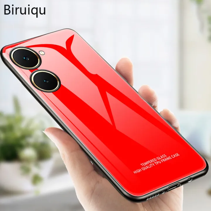 Biruiqu%20For%20VIVO%20Y03%20/%20VIVO%20Y03t%20Shockproof%20Tempered%20Glass%20Back%20Soft%20Silicone%20Edge%20Black%20Case%20Cover%20Casing%20-%20Image%208