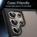 Camera Lens Protector for Samsung Galaxy S24 Ultra, 9H Tempered Glass Metal Individual Ring Cover, Easy Installation Tray, HD Clear, 1 Set (Titanium Grey,Titanium Black,Titanium Violet). 