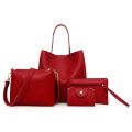 4Pcs Faux Leather Shoulder Bag Women Handbag Purse Set Trend Female Shoulder Bag Casual Ladies Crossbody Bags Clutches Totes.