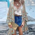 Bohemian Printed Cardigan Women's Summer Blouses Kimono Cape 2024 Casual Long Sleeve Floral Blsua Female Open Front Tunic Blusas House Foocus. 