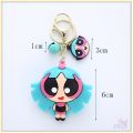 ✪ The Powerpuff Girls - Blossom / Bubbles / Buttercup / Blisstina Keychains ✪ 1Pc Cartoon Characters Silicone Bell KeyRing Pendant Bag Accessories Gifts. 