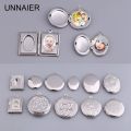 UNNAIER 1/pic geometric round photo frame necklace pendant titanium steel stainless steel metal handmade diy accessories jewelry.