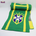 Brazil National Football Team Scarf Knitted CBF Logo Fan Muffler. 