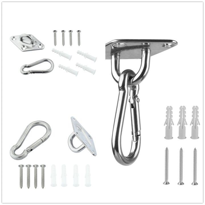 1pc Heavy Duty Ring Buckle Swing Hanger Hammock Sandbag Chair Hook 304/316 Stainless Steel 5mm/6mm/8mm Ceiling Wall Mount Marine