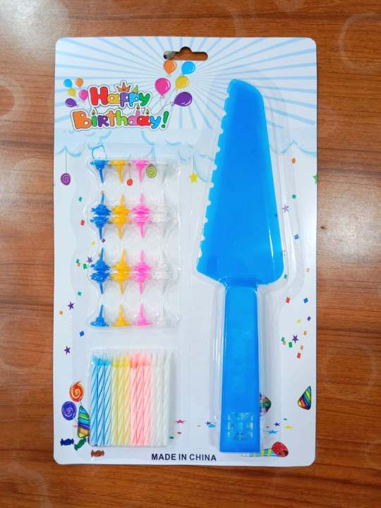 Cake Candle and Cake Slicer Set Birthday party Decorating set