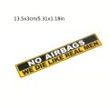 1pc NO AIRBAGS Funny Motorcycle Stickers for Fuel Tank Helmet Safety Warning Decals Auto Sun Visor Window Bumper Decoration.