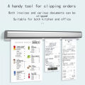 Kitchen Takeaway Order Organizer Ticket Holder Restaurant Kitchen Punch-Free Menu Holder Aluminum Alloy Single Arranging Device.