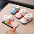 Winter newborn cotton with plush soft soles. 0-1 year old baby walking shoes for boys and girls do not fall off. 