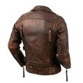 Motorcycle Cowhide Genuine Leather Jacket Men Slim Stone Milled Retro Jacket Calfskin Leather Coat Men Moto Biker Riding Clothes. 