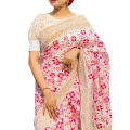 Puja Special Halfsilk Screen Print Saree - Beauty for Festive Occasions. 