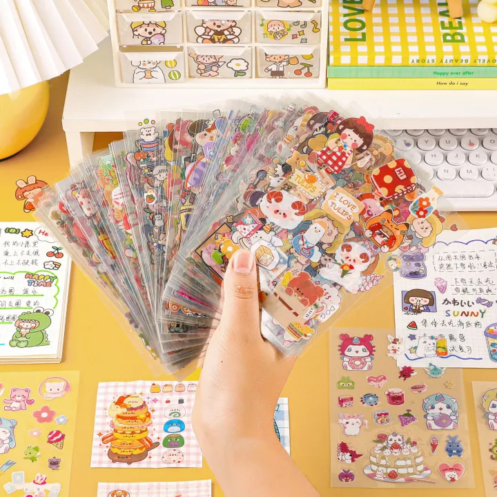 6%20Sheets%20Cute%20Cartoon%20Series%20Waterproof%20PVC%20Stickers%20Transparent%20Kawaii%20Album%20Diary%20Journal%20Decorative%20Crafts%20Scrapbooking%20DIY%20Sticker%20Gift%20-%20Image%203