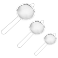 3pcs/set Stainless Steel Food Colander Kitchen Strainer Oil Strainer Flour Colander Sifter Mesh Filter. 