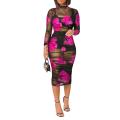 3ocs/set Set Women Dress Set Black Tank Top Skirt Floral Printed Dress Three-piece Set Elegant Transparent Mesh Dress.