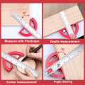 Protractor Angle Finder Red Protractor Angle Finder Aluminum Angle Ruler-Protractor for Woodworking, Angle Measuring Tool with 0-180 Degrees. 