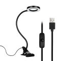 New Lighted Clip-on Table Top Desk LED Lamp Reading Large Lens. 
