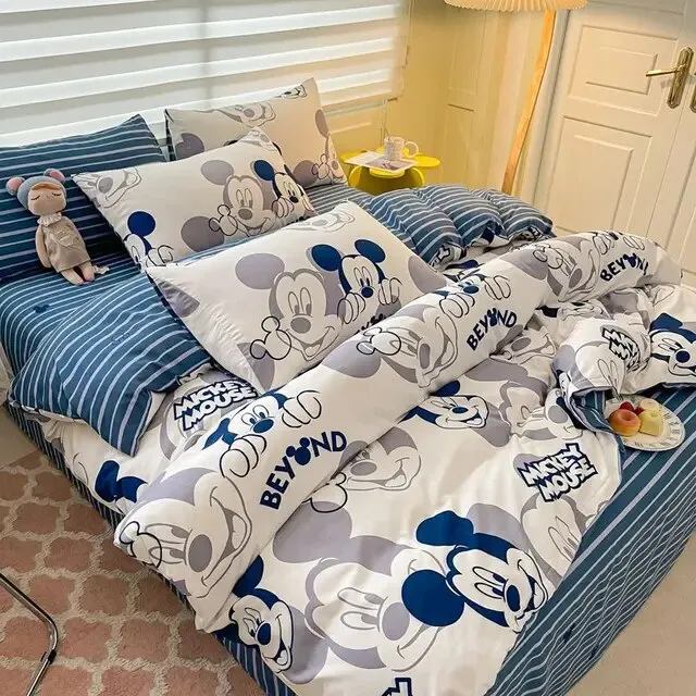 Disney%20Kawaii%20Anime%20Stitch%20Washed%20Cotton%20Four-Piece%20Bedding%20Set%20Mickey%20Mous%20Cute%20Bed%20Linen%20Three-Piece%20Dormitory%20Set%20Kids%20Toys%20-%20Image%207