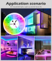 Best Quality 5Meter LED Light Strip, TV LED Backlight USB RGB 5050 Color Strip, Music Synchronized Color Changing Remote App Control 5Volt, Halloween Decorative Night Light, Suitable for Home, Bedroom, Christmas Party, Holidays Ceiling lighting.