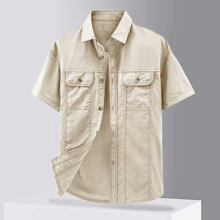 Stylish%20Solid%20Color%20Casual%20Half%20Sleeve%20Shirt%20with%20Double%20Pocket%20for%20Men%20-%20Image%204