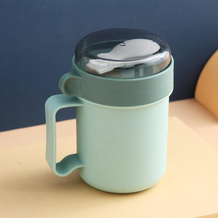 Multifunction Oatmeal CeCup Breakfast Cup With Lid Microwave Milk Cup Mugs Portable Soup Cup With Lid Spoon Food Container