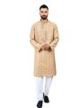 Lubnan Brown Color Indian Fabrics Regular Fit Panjabi For Men Eid Collection. 