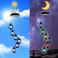 Durable Changing Solar Powered Lanterns Wind Chime Wind Mobile LED Light, Gzero Spiral Spinner Windchime Portable Outdoor Chime for Patio, Deck, Yard, Garden, Home. 