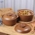 Clay Pot with Lid Binaural Handle Cooking on Stoves Top Earthen Cooking Pot. 