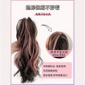 Wig Ponytail Female Artificial Hair Grip High Skull Top Gas Girl Dyed Waterfall Half Tie Curly Hair High Ponytail Wig. 