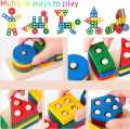 Wooden Sensory ToysToddlers Kids Baby, Toddler Stocking Stuffers Learning Toy Activities Puzzles. 