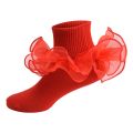 Pudcoco Toddler Kids Baby Girls Ruffle Socks Soft Double Lace Frilly Socks Princess Ankle Socks Kids Cute Socks 1-10Y.