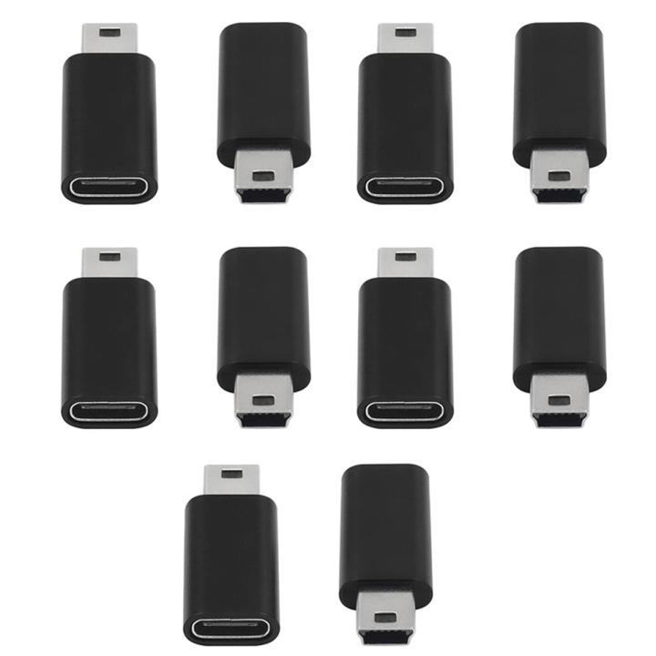 10Pcs USB C to Mini USB 2.0 Adapter Type C Female to Mini USB Male Convert Adapter for GoPro MP3 Players Dash Cam